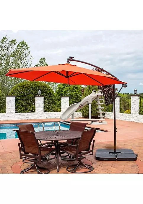 商品belk|Decor 10 Ft Solar Offset Steel Patio Umbrella With Crank   Burnt Orange,价格¥1342,第1张图片