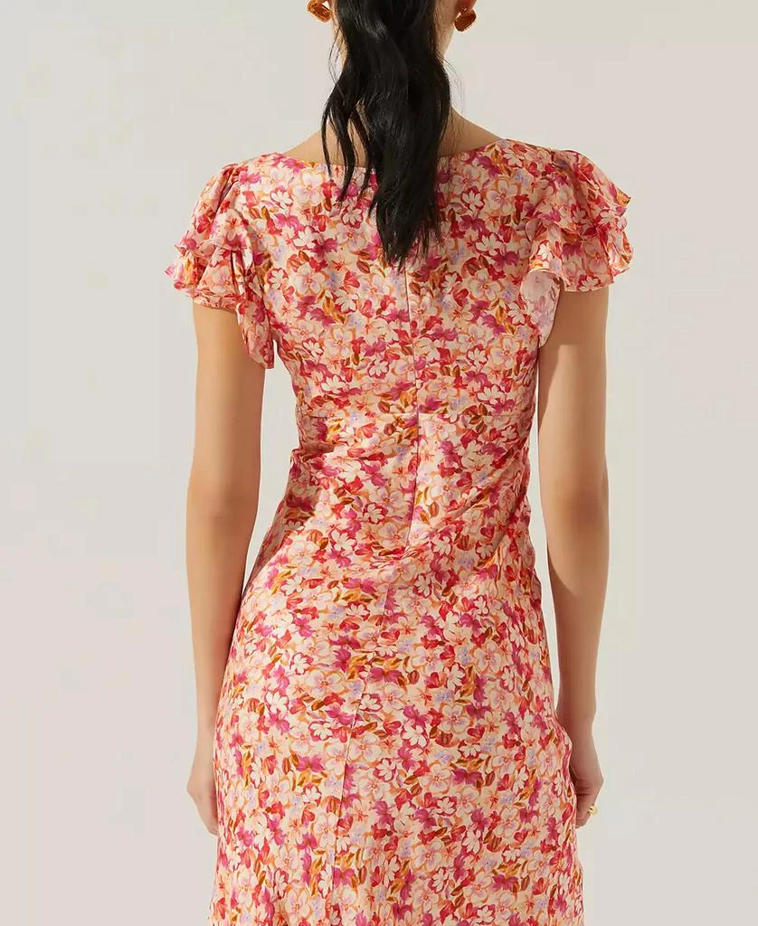 商品ASTR|Women's Maisy Floral Print Flutter Sleeve Midi Dress,价格¥493,第4张图片详细描述