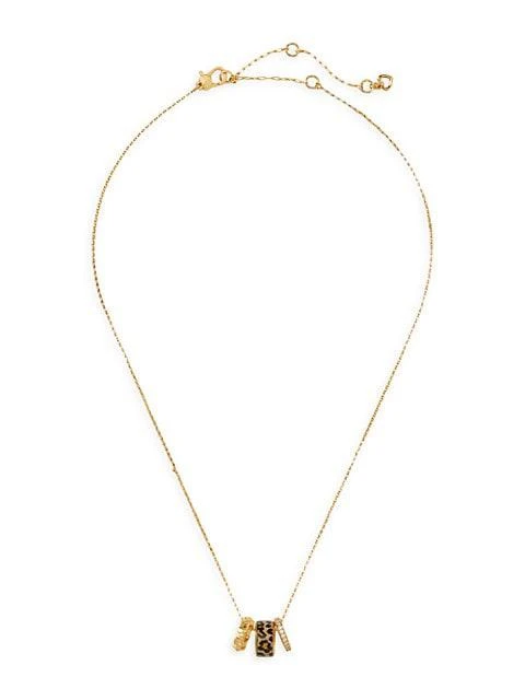 商品Kate Spade|Goldtone, Cubic Zirconia, & Enamel Ring Pendant Necklace,价格¥470,第2张图片详细描述