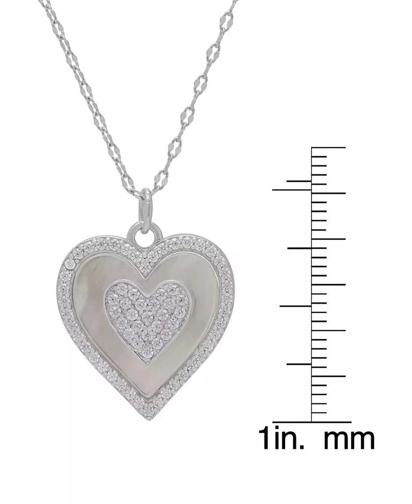 商品Macy's|Mother of Pearl and Cubic Zirconia Heart Pendant,价格¥463,第2张图片详细描述