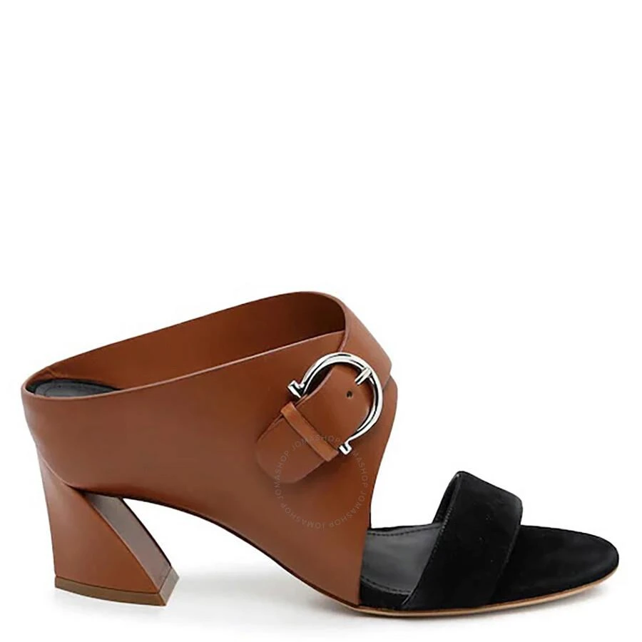 商品Salvatore Ferragamo|Salvatore Ferragamo Cassie Gancini Leather And Suede Sandals,价格¥2401,第1张图片