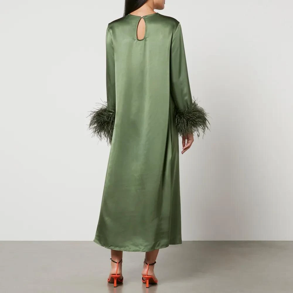 商品Sleeper|Sleeper Suzi Feather-Trimmed Satin Midi Dress,价格¥3833,第2张图片详细描述