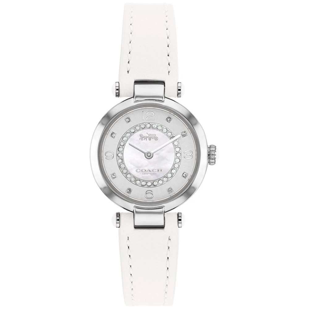 商品Coach|Women's Cary White Leather Strap Watch 26mm,价格¥1124,第1张图片