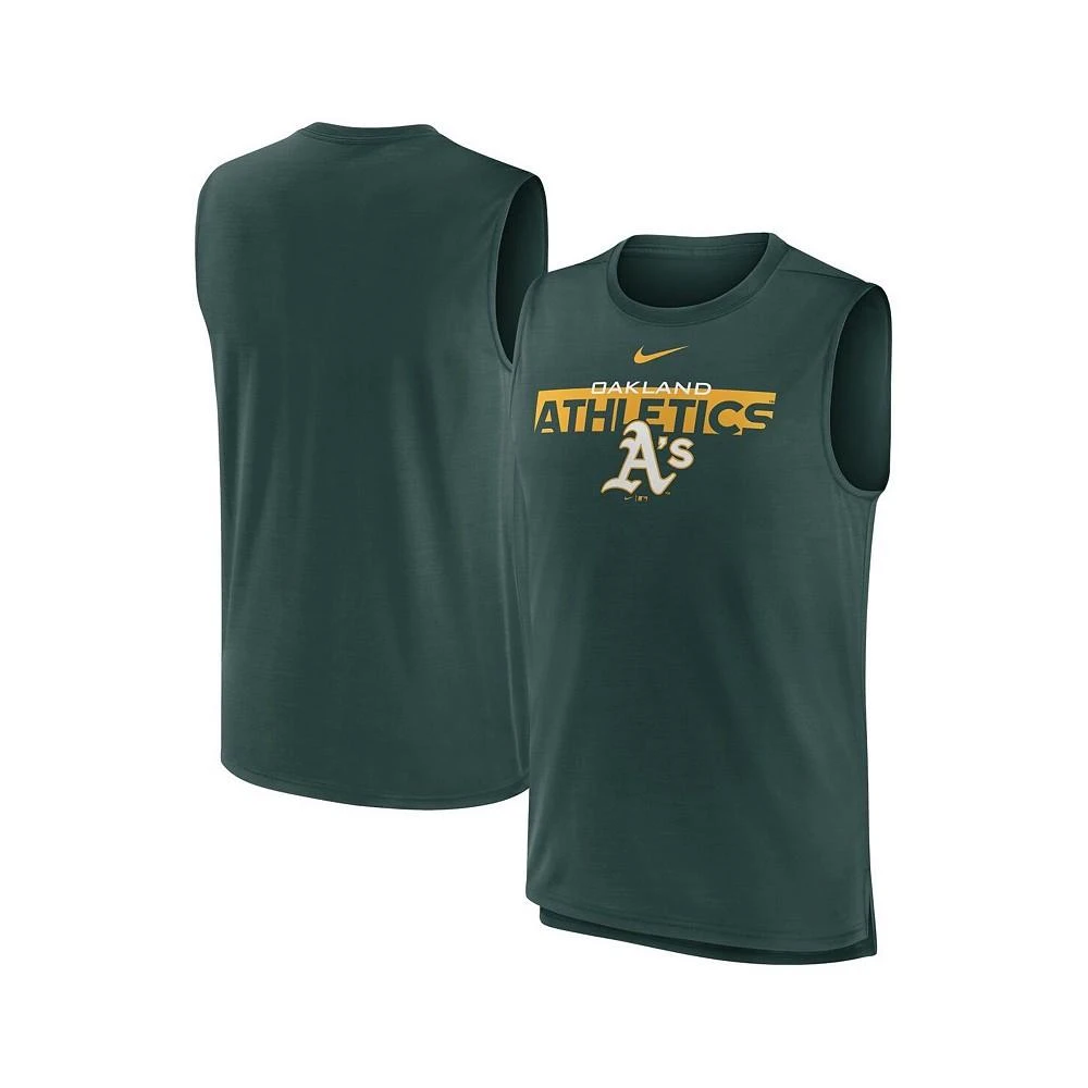 商品NIKE|Men's Green Oakland Athletics Knockout Stack Exceed Performance Muscle Tank Top,价格¥267,第1张图片