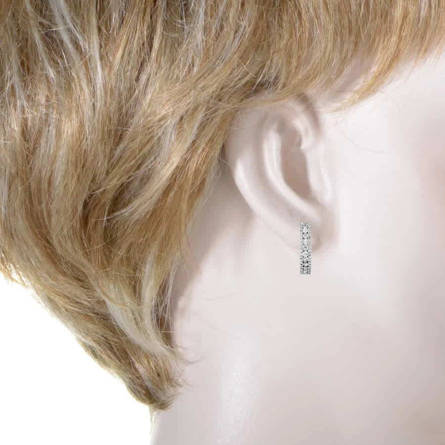 商品LB Exclusive|Women s 14K White Gold Diamond Hoop Earrings,价格¥5087,第3张图片详细描述