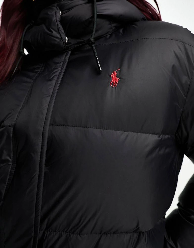 商品Ralph Lauren|Polo Ralph Lauren Carly icon logo down puffer jacket in black,价格¥4305,第3张图片详细描述