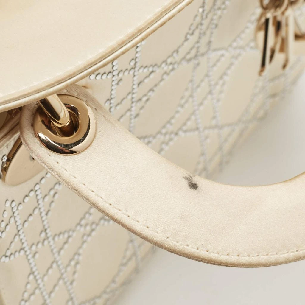 Dior Off White Cannage Satin Mini Crystals Embellished Lady Dior Tote 商品