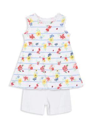 商品Little Me|Little Girl’s 3-Piece Garden Knit Dress and Shorts Set,价格¥113,第3张图片详细描述