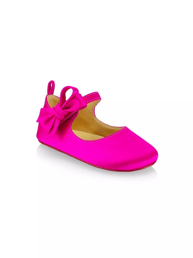 商品Christian Louboutin|Baby Girl's Lou Babe Silk & Leather Ballet Flats,价格¥2211,第1张图片