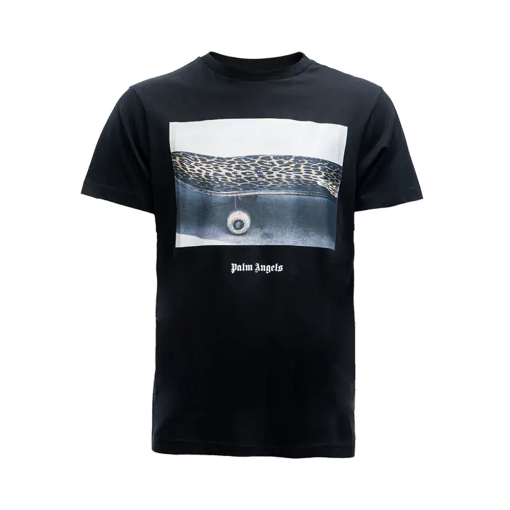 PALM ANGELS 男士黑色印花短袖T恤 PMAA001-4008-1088商品第1张图片规格展示