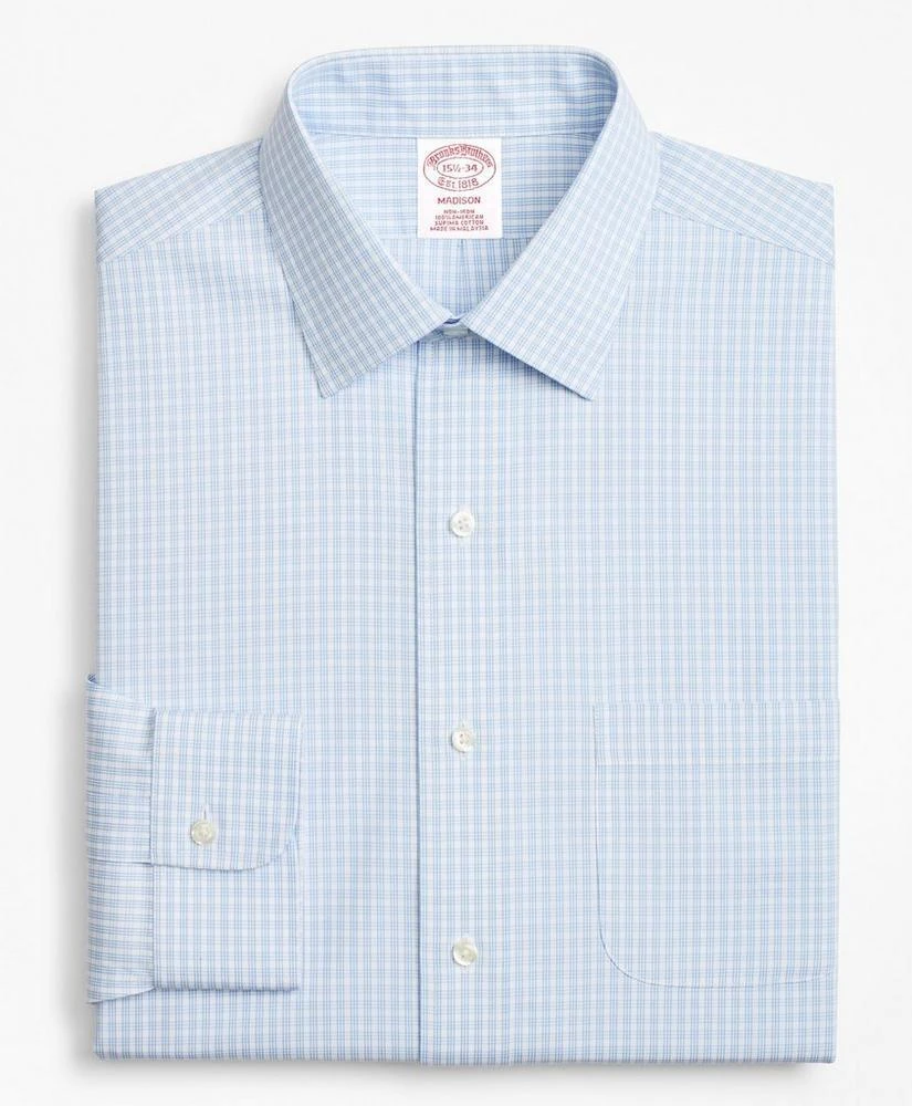 商品Brooks Brothers|Madison Relaxed-Fit Dress Shirt, Non-Iron Triple Check,价格¥418,第4张图片详细描述