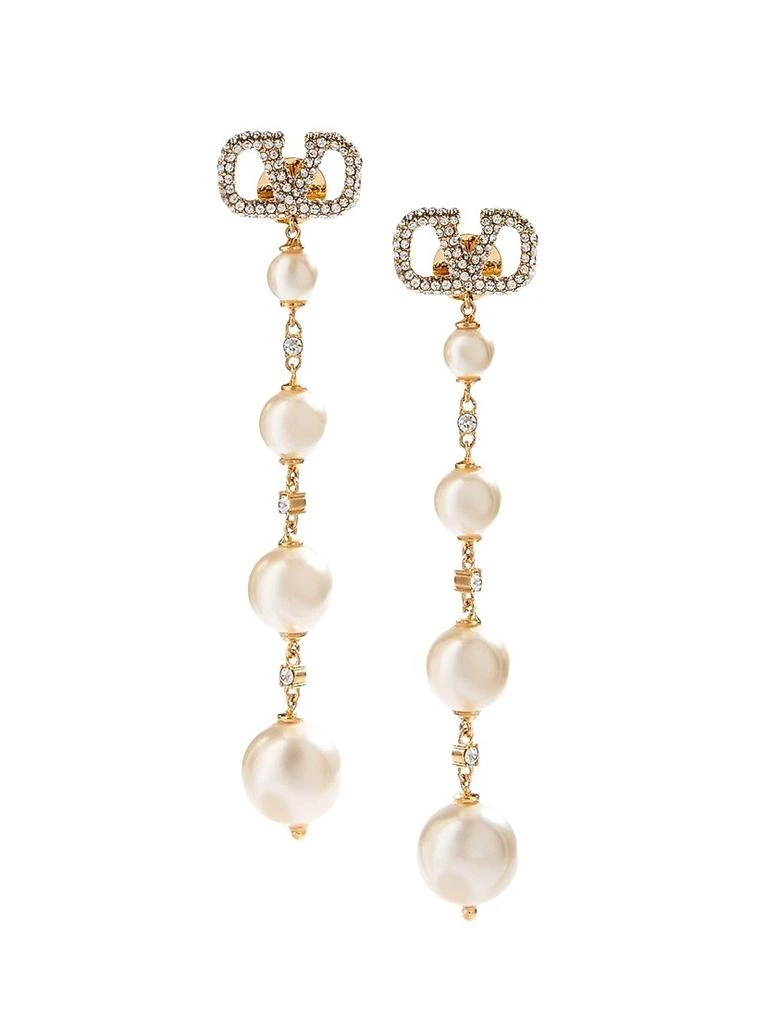 商品Valentino|VLogo Signature Earrings in Metal, Swarovski® Crystals and Pearls,价格¥7321,第1张图片