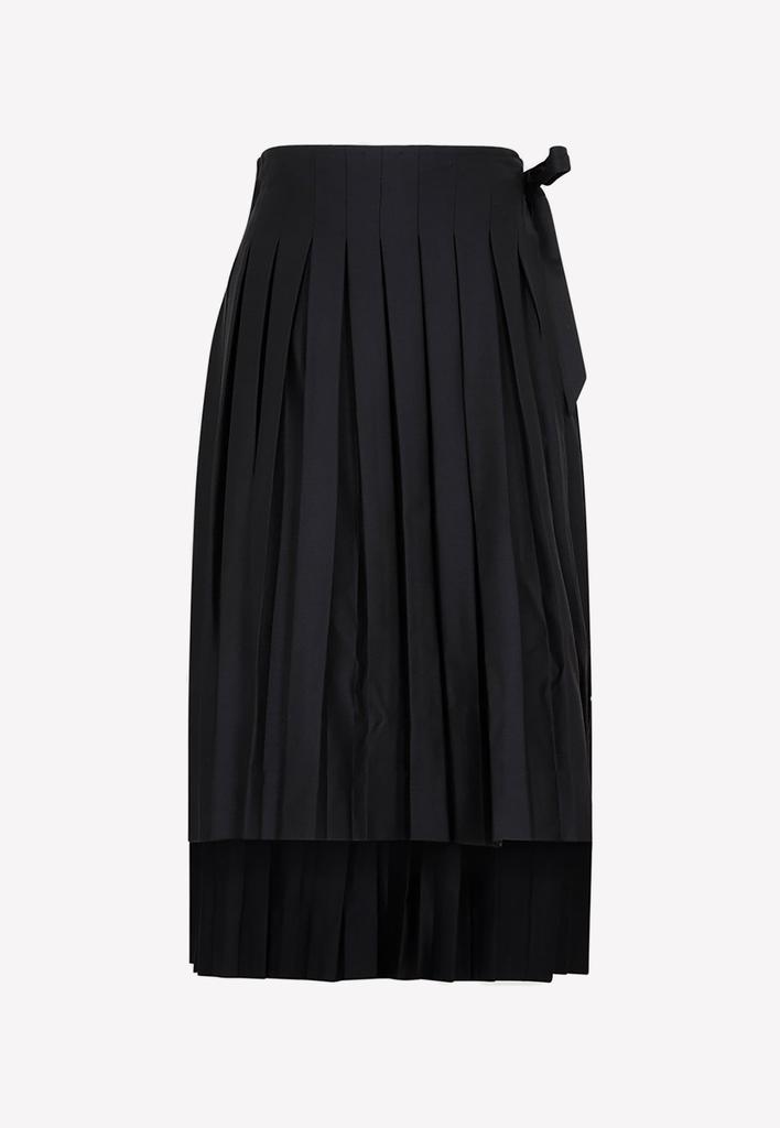 Pleated Apron Midi Skirt in Wool商品第1张图片规格展示