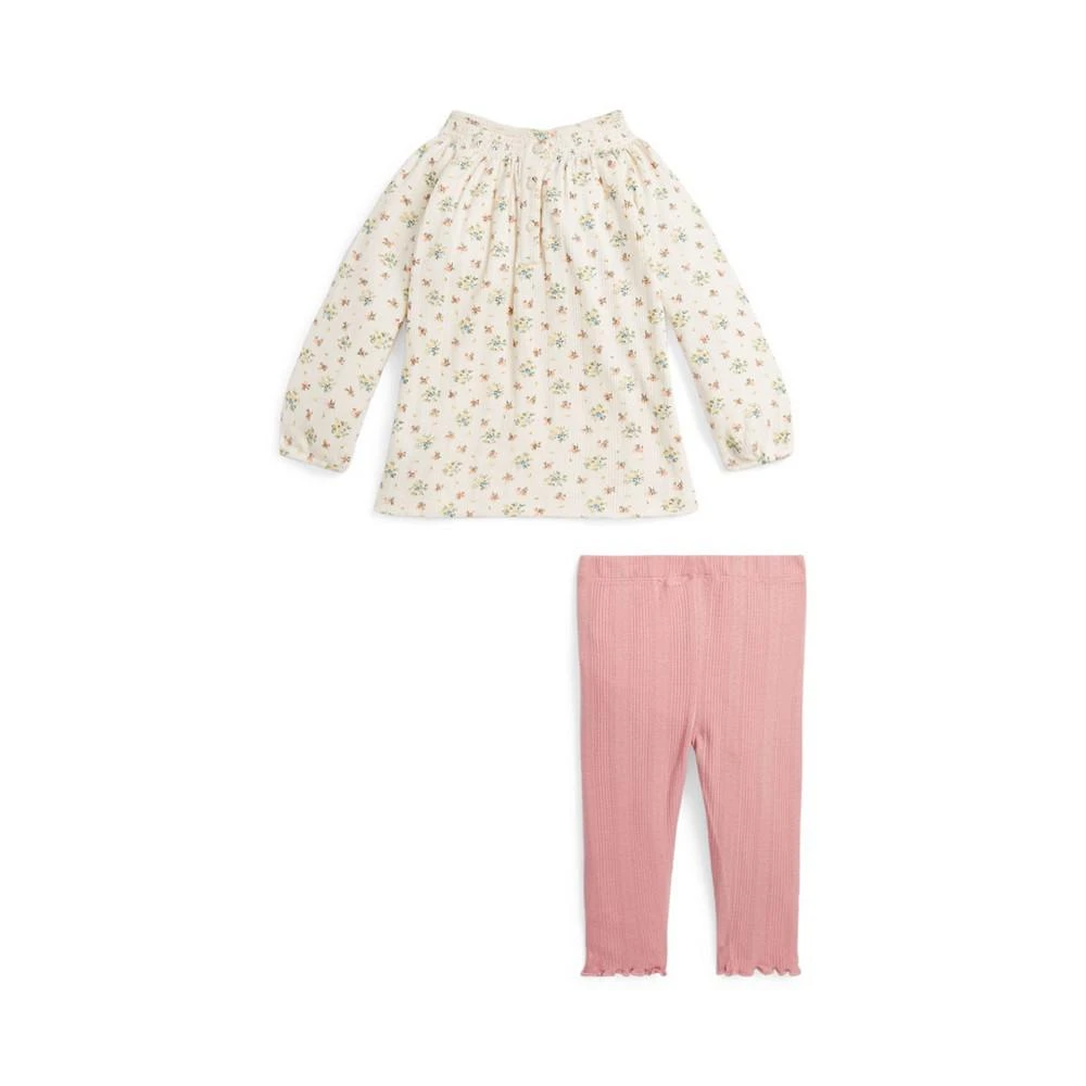 商品Ralph Lauren|Baby Girls Floral Cotton Top and Leggings Set,价格¥522,第3张图片详细描述