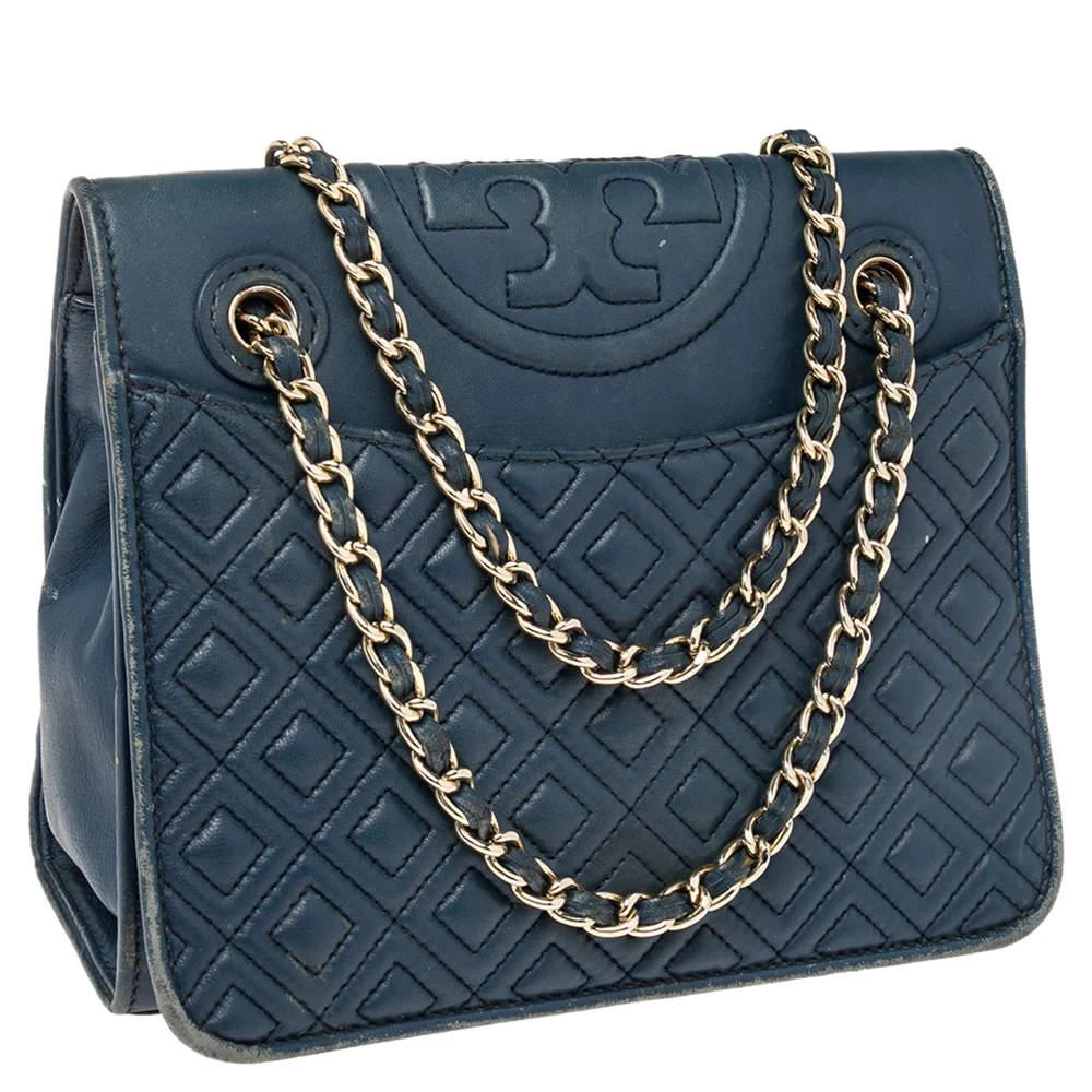 商品[二手商品] Tory Burch|Tory Burch Blue Leather Medium Fleming Shoulder Bag,价格¥1120,第3张图片详细描述