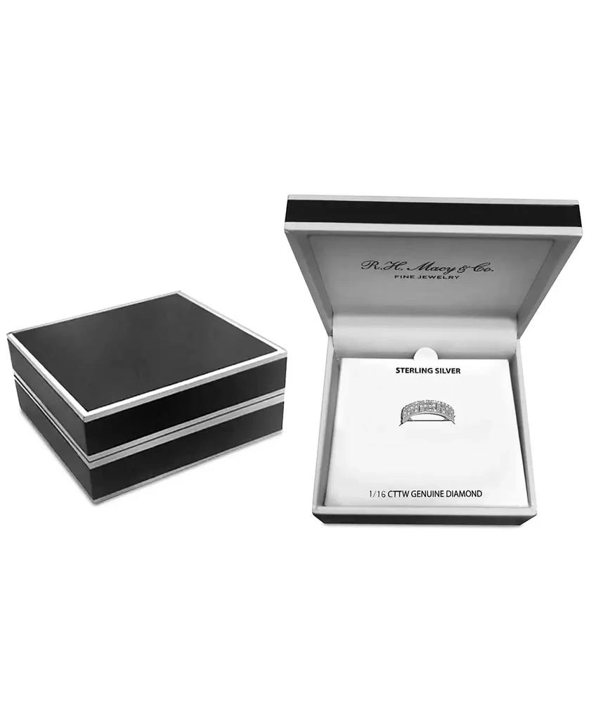 商品Macy's|Diamond Greek Key Ring (1/6 ct. t.w.) in Sterling Silver,价格¥523,第3张图片详细描述