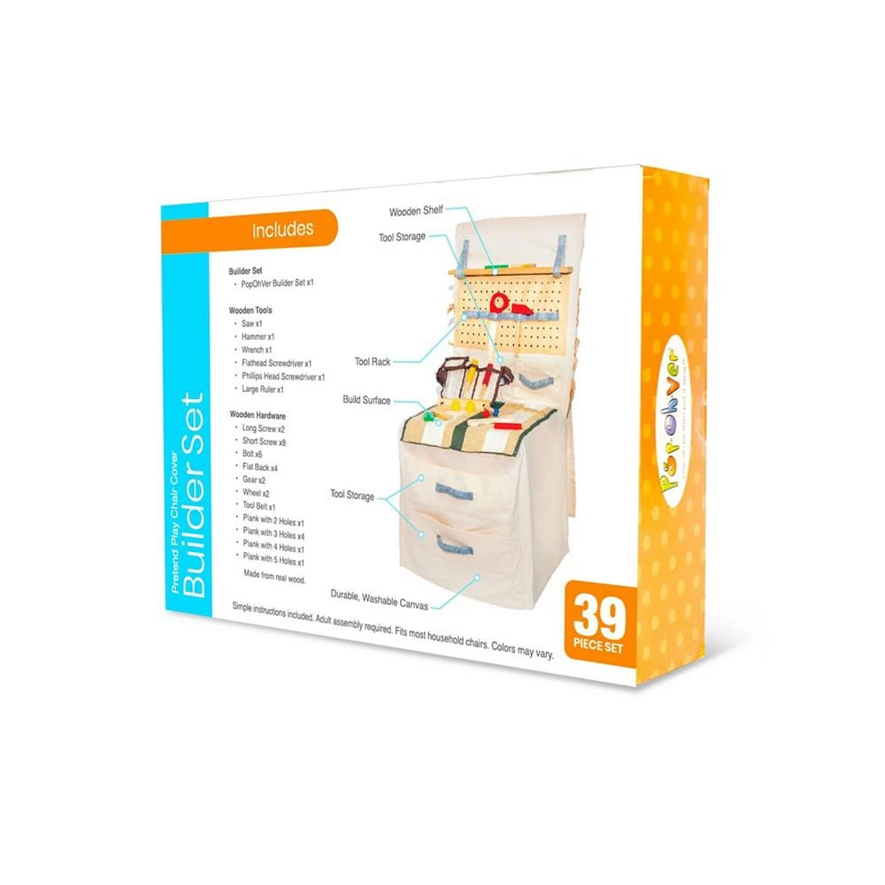 PopOhVer Pretend Play Builder Play Set Innovative Canvas Design Chair Cover 39 Pieces 商品
