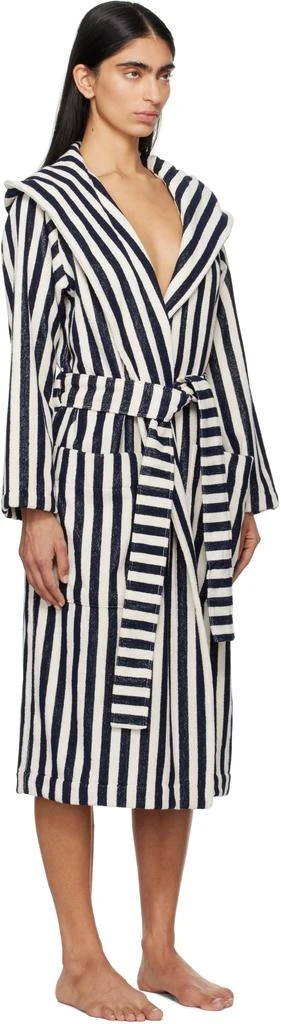 商品Tekla|Black & White Terry Hooded Bathrobe,价格¥1888,第2张图片详细描述