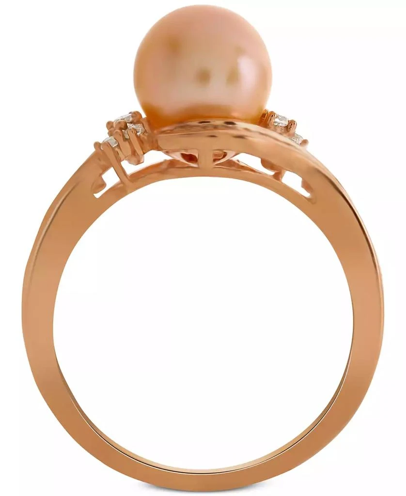 商品Macy's|Pink Cultured Freshwater Pearl (8mm) & Diamond (1/4 ct. t.w.) Swirl Ring in 14k Rose Gold,价格¥5383,第3张图片详细描述