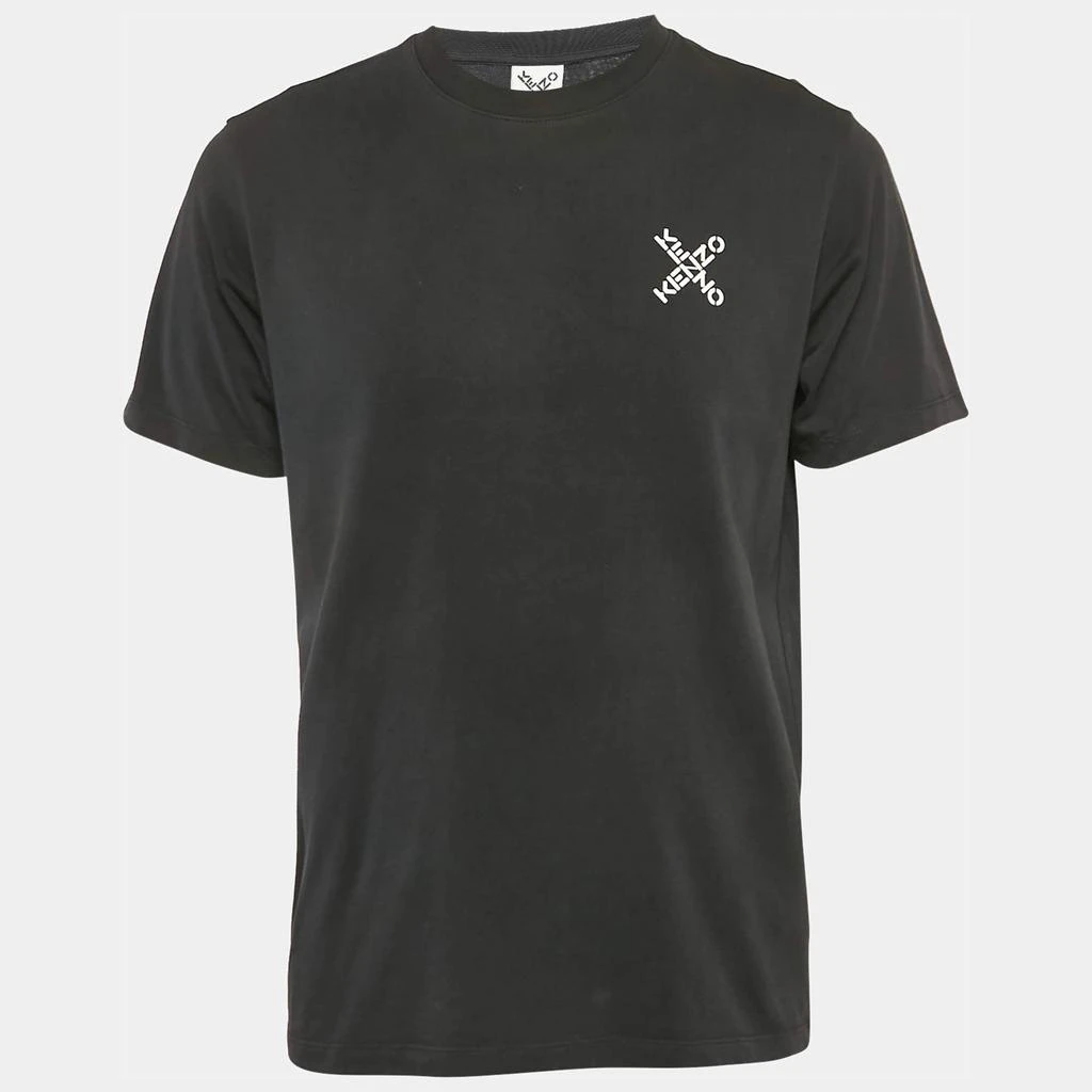 商品[二手商品] Kenzo|Kenzo Black Logo Print Cotton Crew Neck T-Shirt L,价格¥1067,第1张图片