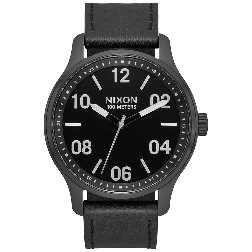 商品Nixon|Men's Patrol Leather Strap Watch 42mm,价格¥1281,第1张图片