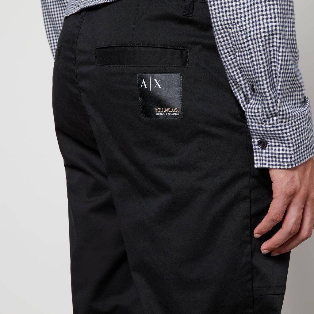 商品Armani Exchange|Armani Exchange Brand Appliqué Cotton-Blend Twill Trousers,价格¥1153,第6张图片详细描述