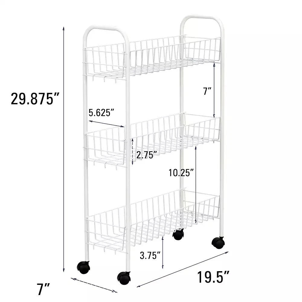 商品Household Essentials|Slimline 3-Shelf Utility Cart,价格¥432,第5张图片详细描述