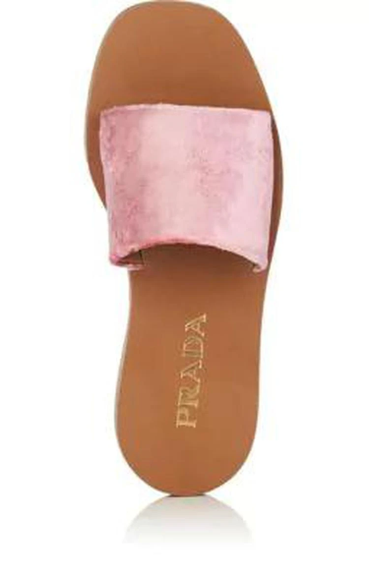 商品Prada|Crushed Velvet Slide Sandals,价格¥1799,第4张图片详细描述