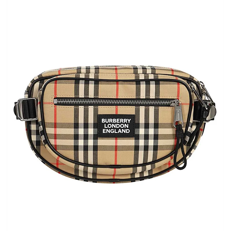 商品Burberry|Burberry 博柏利 卡其色格纹男士腰包 8023034,价格¥3994,第1张图片