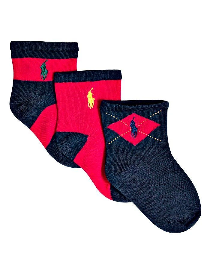 商品Ralph Lauren|Ralph Lauren Boys' Multi Socks, 3 pack - Baby,价格¥122,第1张图片