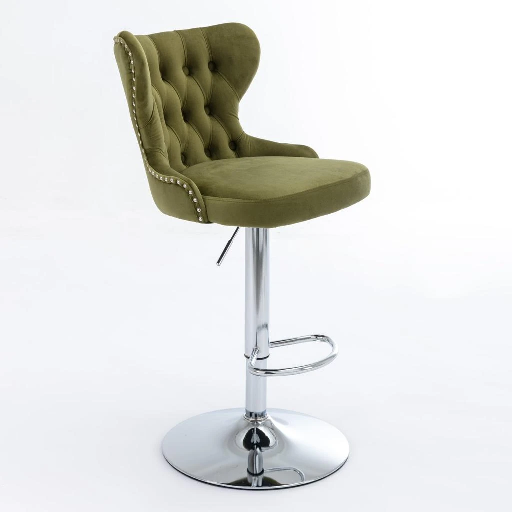 商品Simplie Fun|Swivel Velvet Barstools Adjusatble Seat Height from 25-33 Inch,价格¥2385,第3张图片详细描述