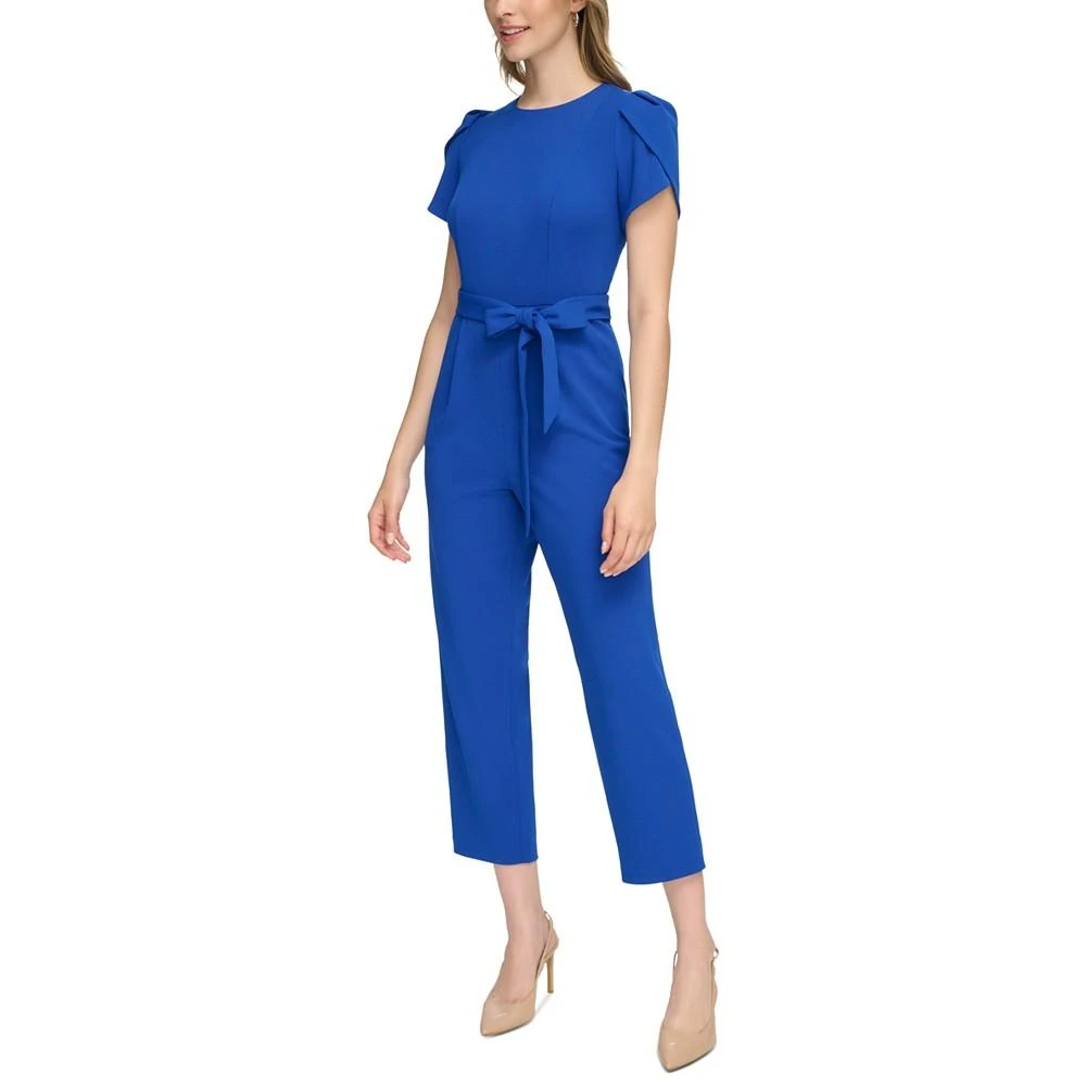 商品Calvin Klein|Women's Tie-Waist Tulip-Sleeve Jumpsuit,价格¥709,第3张图片详细描述