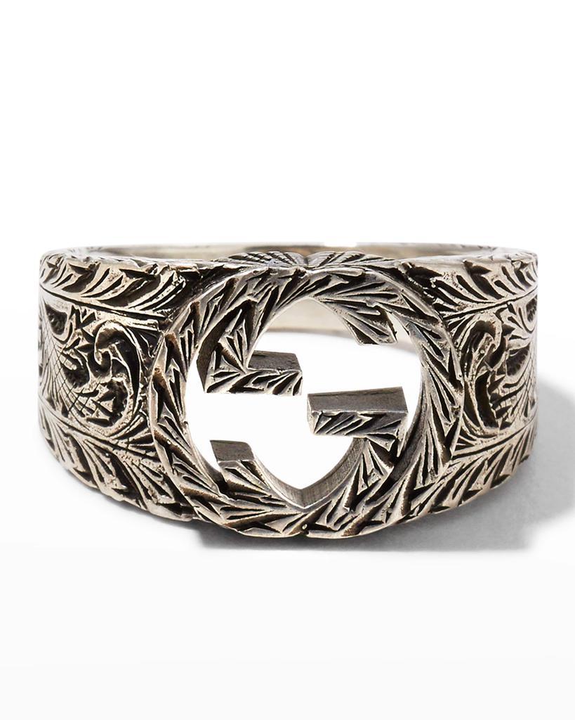 商品Gucci|Men's Interlocking GG Sterling Silver Paisley Ring, Size 11.5,价格¥2681,第1张图片