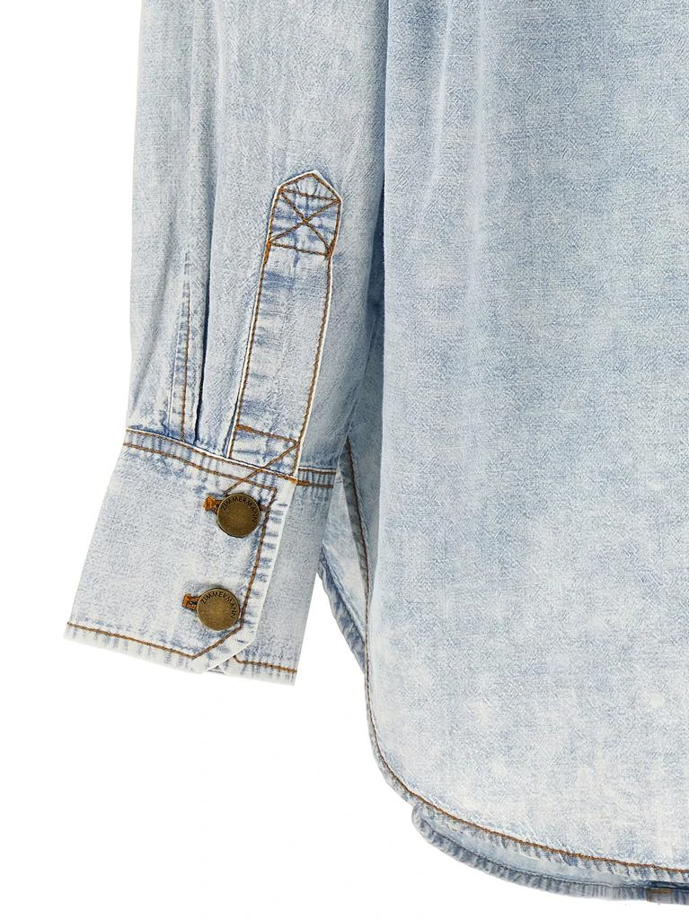 商品Zimmermann|Denim Shirt Shirt, Blouse Light Blue,价格¥3387,第4张图片详细描述