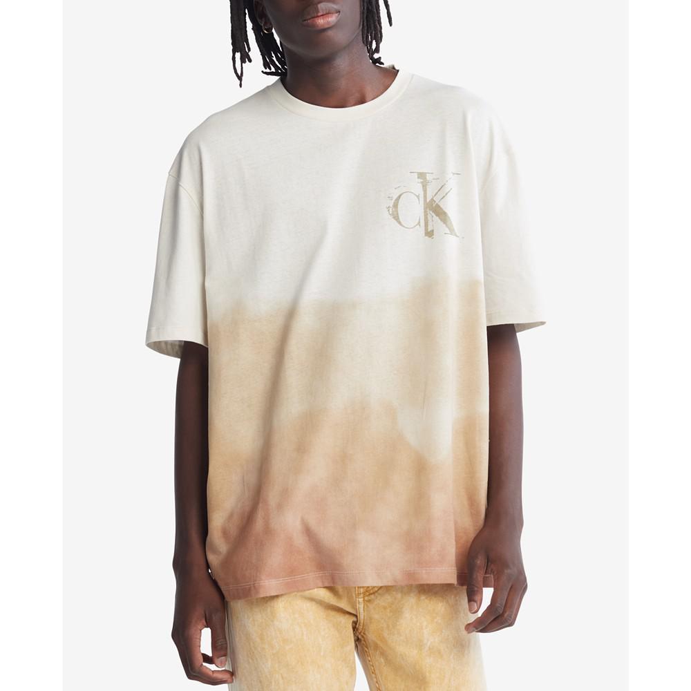 商品Calvin Klein|Men's Relaxed-Fit Dip-Dyed Logo T-Shirt,价格¥185,第1张图片