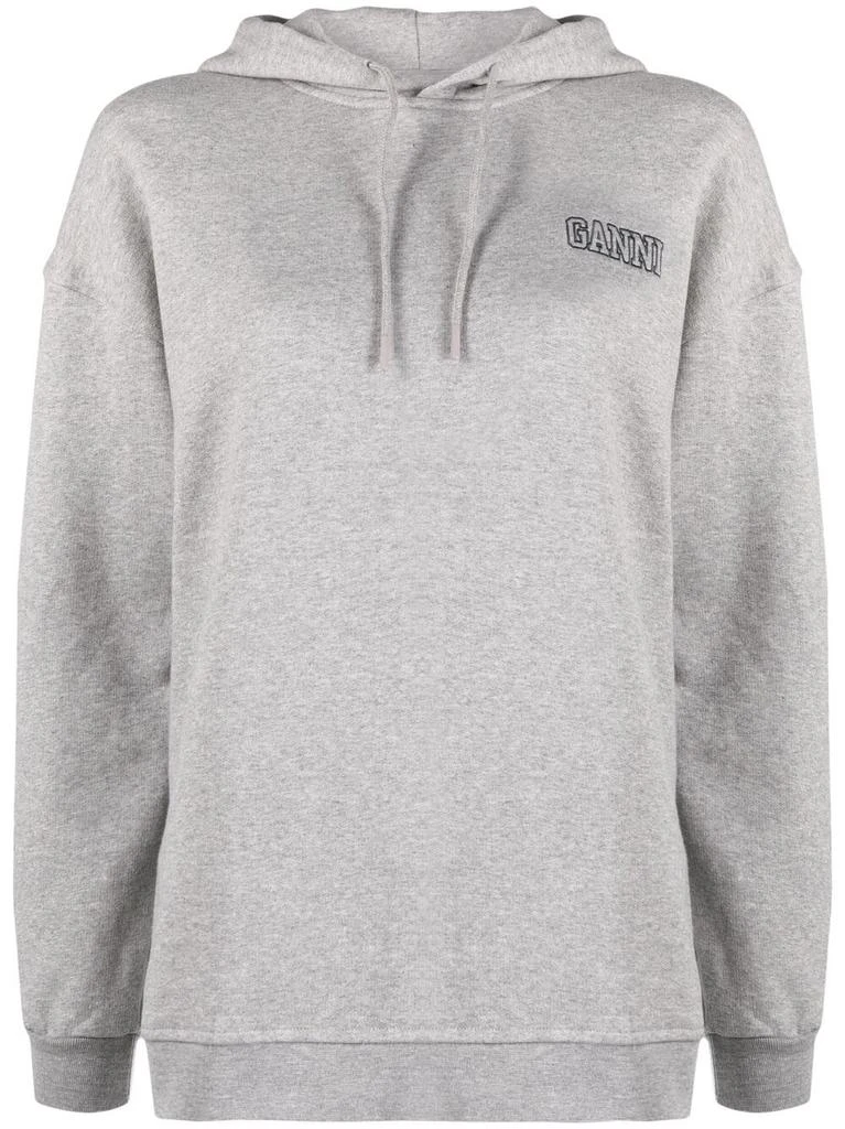 商品Ganni|GANNI - Logo Organic Cotton Hoodie,价格¥1222,第1张图片