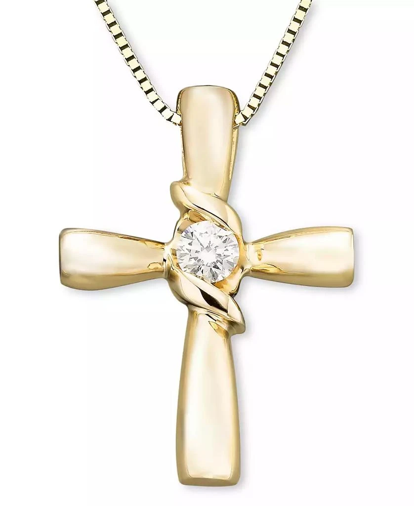 商品Sirena|Diamond Cross Pendant in 14k Yellow or White Gold (1/10 ct. t.w.),价格¥5954,第1张图片