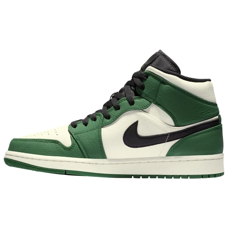 商品Jordan|男士 Jordan AJ 1 Mid SE 运动鞋 绿脚趾 凯尔特人,价格¥900,第2张图片详细描述