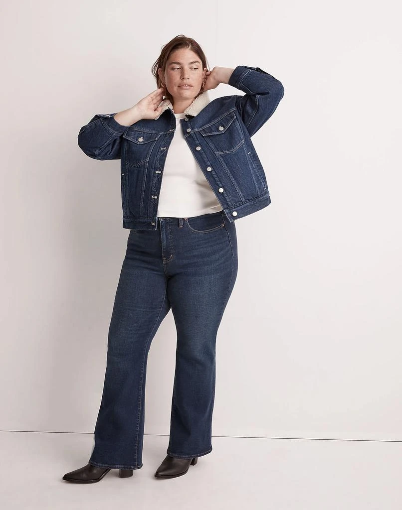 商品Madewell|The Plus Cropped Oversized Trucker Jean Jacket: Sherpa Collar Edition,价格¥956,第1张图片