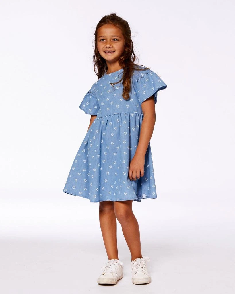 商品Deux par Deux|Printed Chambray Dress Blue And White Cherries,价格¥418,第2张图片详细描述
