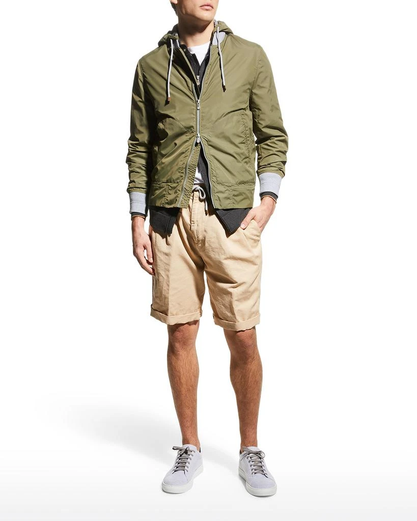 商品Brunello Cucinelli|Men's Nylon Full-Zip Jacket w/ Removable Hood,价格¥20595,第1张图片