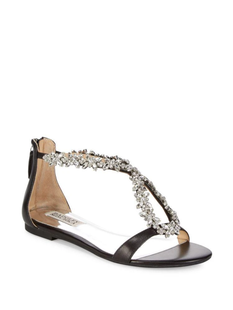 Haynes Embellished Metallic Leather Flat Sandals 商品