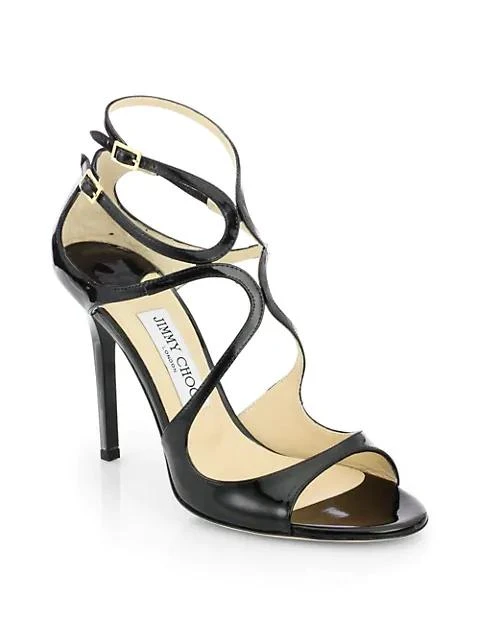 商品Jimmy Choo|Lang Strappy Patent Leather Sandals,价格¥2385,第1张图片