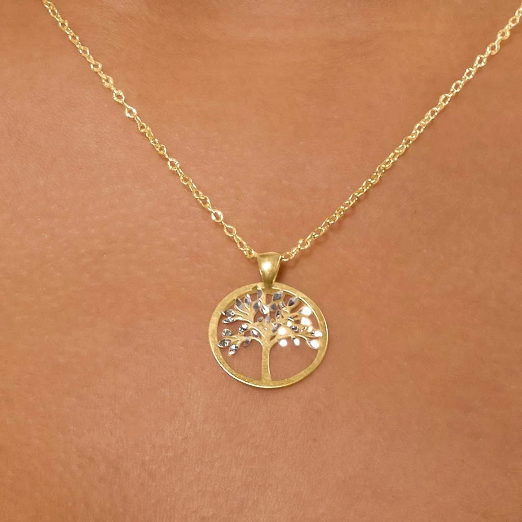 商品Ross-Simons|Italian 18kt 2-Tone Gold Cut-Out Tree Of Life Pendant Necklace,价格¥4167,第4张图片详细描述