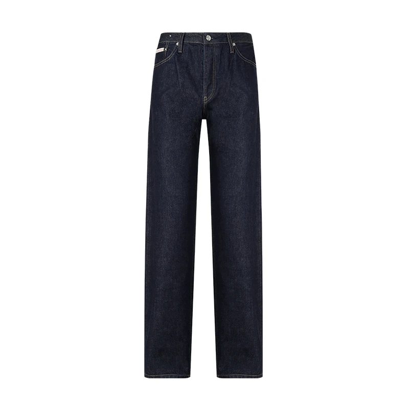 商品[国内直发] Calvin Klein|Calvin Klein/CK 女士深蓝色门襟扣洞款牛仔直筒裤 ,价格¥989,第1张图片
