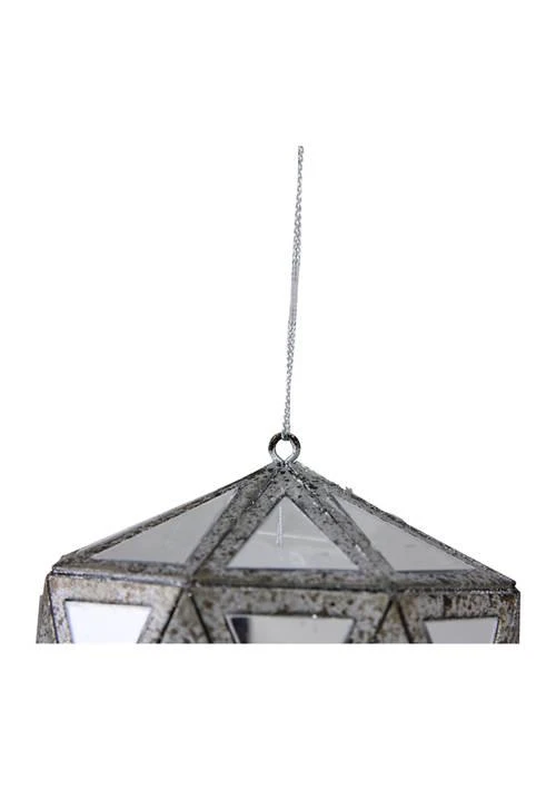 商品Northlight|5.5Inch Gray And Clear Mirrored Geometric Drop Christmas Ornament,价格¥303,第2张图片详细描述