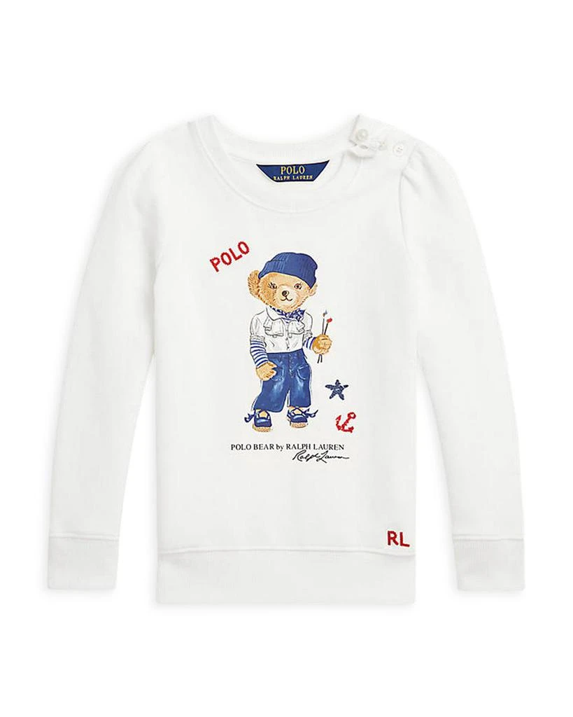 商品Ralph Lauren|Girls' Polo Bear Fleece Sweatshirt - Little Kid, Big Kid,价格¥316,第1张图片详细描述