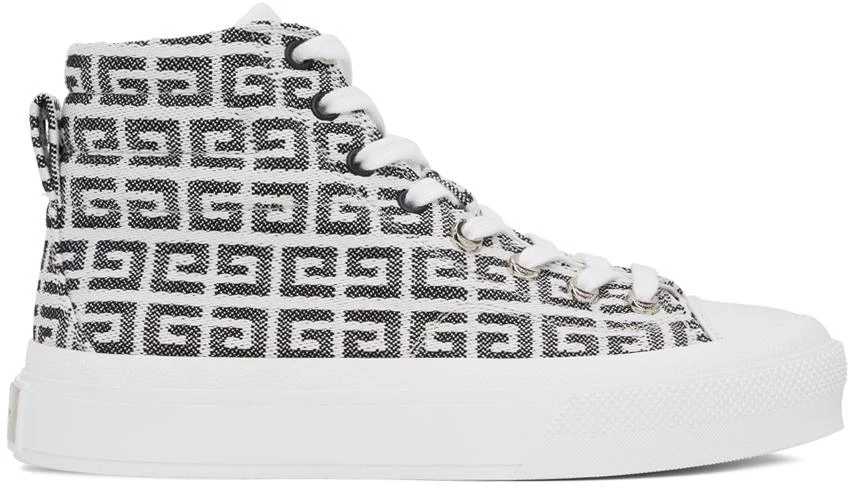 商品Givenchy|白色 4G Jacquard City 高帮运动鞋,价格¥4776,第1张图片