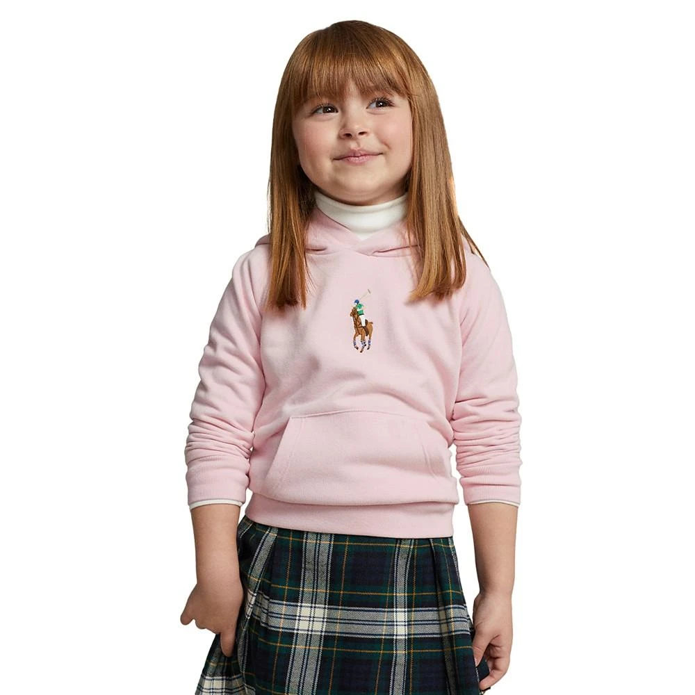 商品Ralph Lauren|Toddler and Little Girls Big Pony Fleece Hoodie Sweatshirt,价格¥273,第1张图片