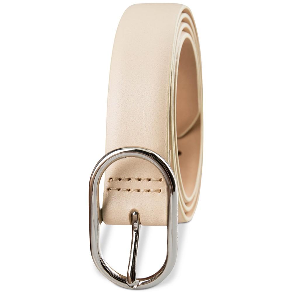 Women's Skinny Oval Center Bar Buckle Belt商品第5张图片规格展示